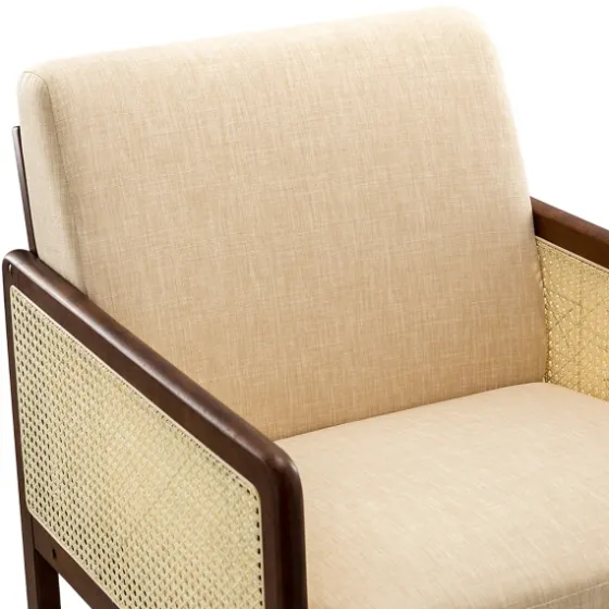 Cream Mahogany Finish Cane Panel Accent Chair-Kirkland's Home Cheap