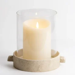 Cream Textured Base Hurricane, 9 In.-Kirkland's Home Cheap
