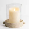Cream Textured Base Hurricane, 9 In.-Kirkland's Home Clearance