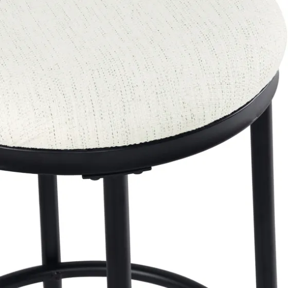Cream Upholstered Metal Counter Stool-Kirkland's Home Outlet