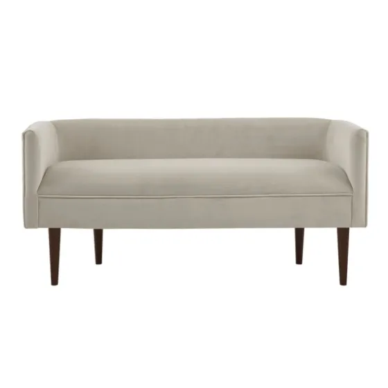 Cream Velvet Low Back Transitional Settee-Kirkland's Home Hot
