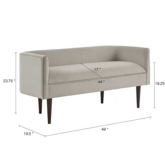 Cream Velvet Low Back Transitional Settee-Kirkland's Home Hot