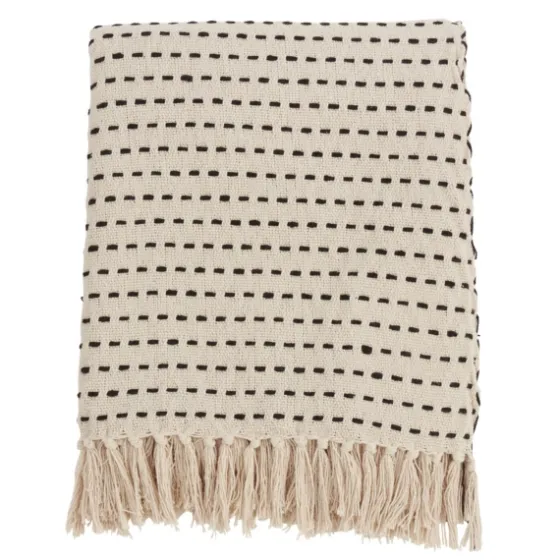 Cream Woven Dashed Cotton Throw-Kirkland's Home Outlet