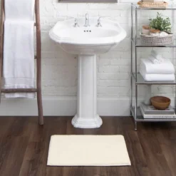 Creme Plush Reversible Cotton Bath Mat, 34 In.-Kirkland's Home Shop