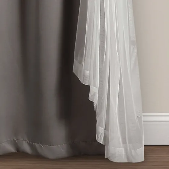 Curtain Panel Set With Overlay, 95 In.-Kirkland's Home Flash Sale