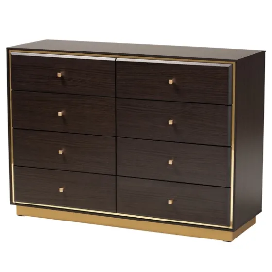 Dark And Gold Wood 3-Pc. Dresser Set-Kirkland's Home Store