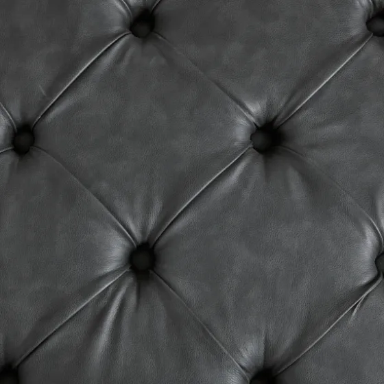 Dark Espresso Button Tufted Leather Ottoman-Kirkland's Home Hot
