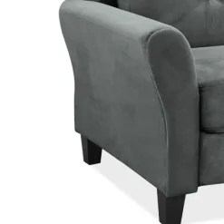 Dark Kelly Microfiber Rolled Arm Chair-Kirkland's Home Outlet