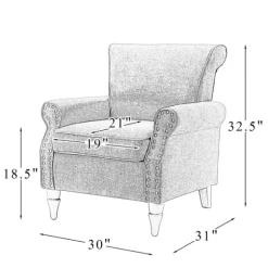 Dark Miriam Nailhead Trim Armchair-Kirkland's Home Outlet