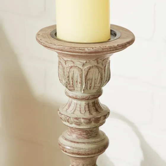 Dark Stained Wood Candle Holders, Set Of 3-Kirkland's Home New