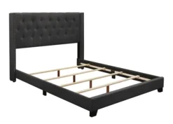 Dark Upholstered Button Tufted Wing Queen Bed-Kirkland's Home Cheap