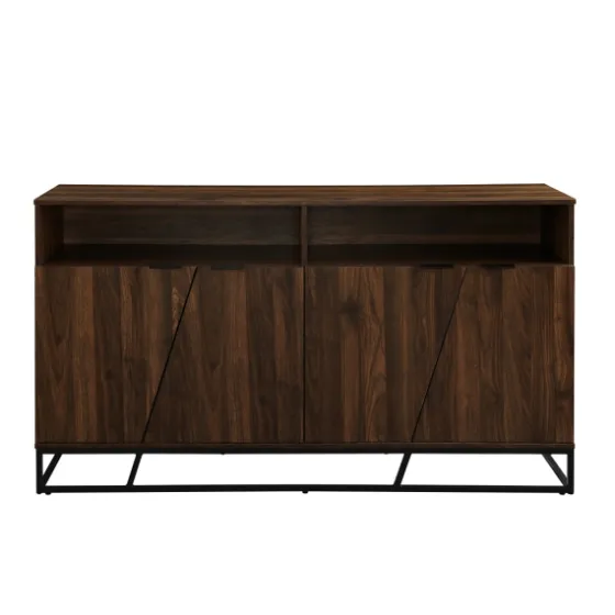 Dark Walnut Angled Door Wooden Sideboard Cabinet-Kirkland's Home Flash Sale