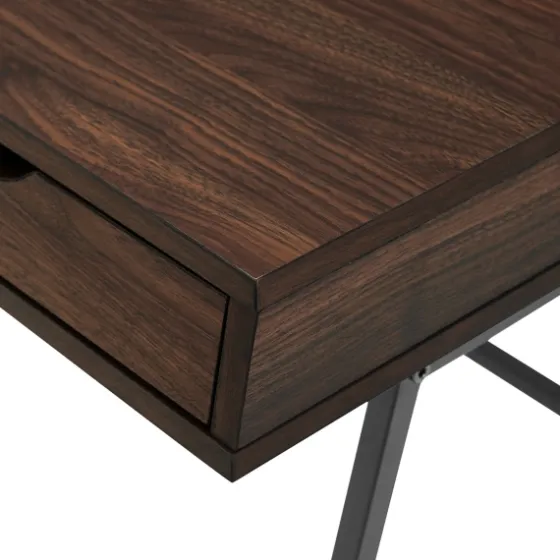 Dark Walnut Angled 3-Drawer Desk-Kirkland's Home Discount