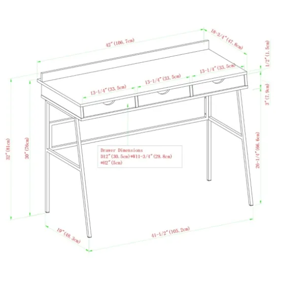 Dark Walnut Angled 3-Drawer Desk-Kirkland's Home Discount