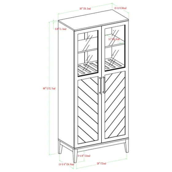 Dark Walnut Chevron Wooden Storage Cabinet-Kirkland's Home Sale