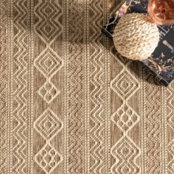 Davon Geometric Striped Outdoor Rug, 5X8-Kirkland's Home Shop