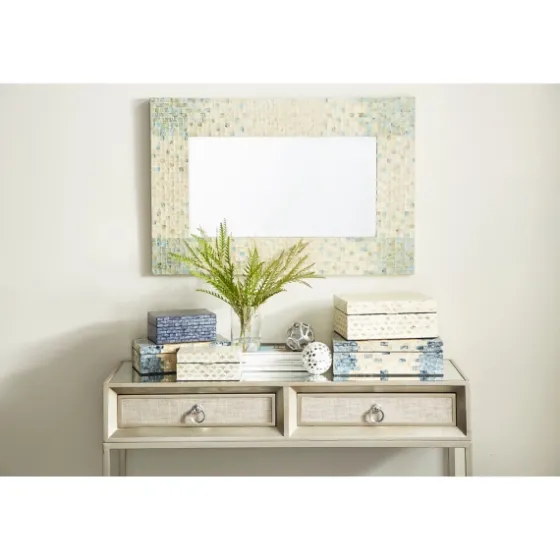 Decorative Mussel Shell Wood Boxes, Set Of 2-Kirkland's Home Store
