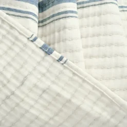 Deep Blue Pick Stitch Stripe King Quilt-Kirkland's Home Hot