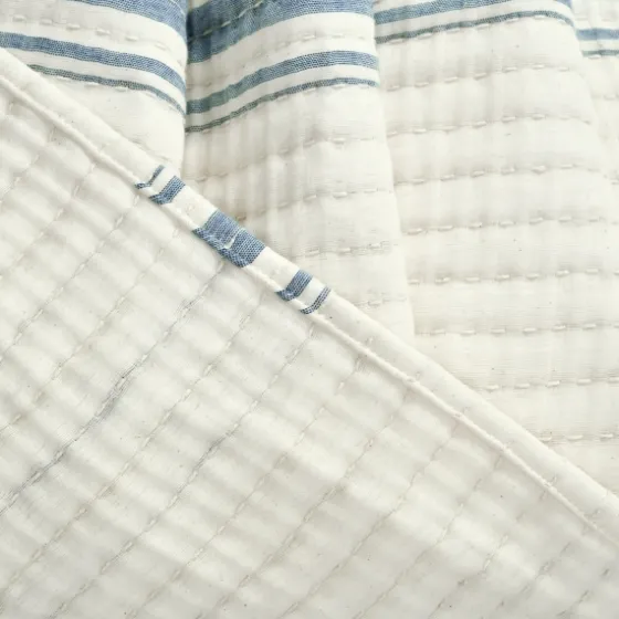 Deep Blue Pick Stitch Stripe King Quilt-Kirkland's Home Hot