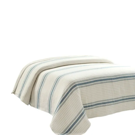 Deep Blue Pick Stitch Stripe King Quilt-Kirkland's Home Hot