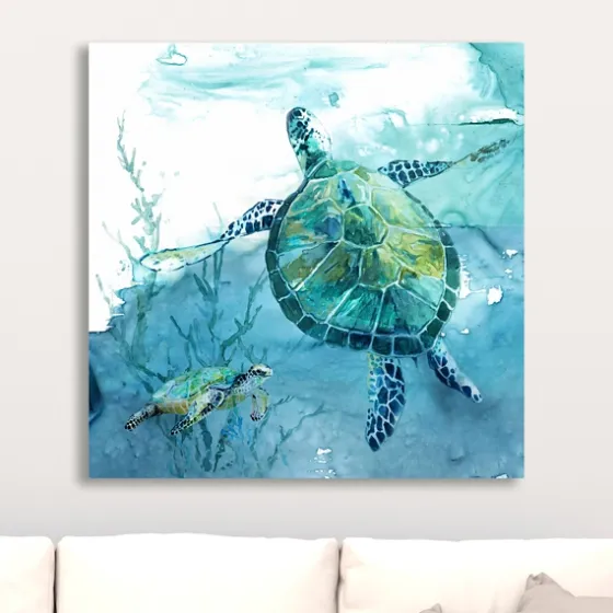 Delray Sea Turtle Ii Giclee Canvas Art Print-Kirkland's Home Shop