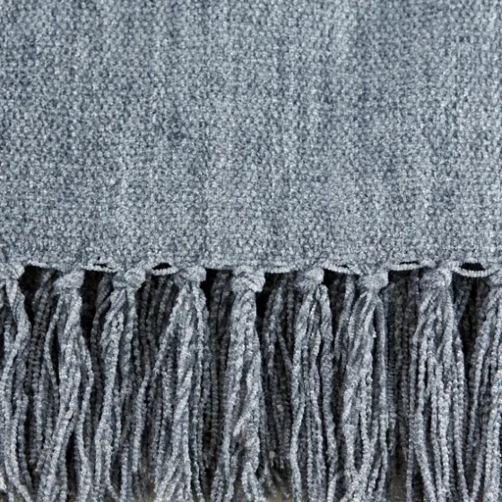 Demin Chenille Fringe Throw-Kirkland's Home Clearance