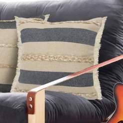 Denim Blue Braided Stripe Throw Pillow, 24 In.-Kirkland's Home Flash Sale