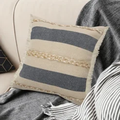 Denim Blue Braided Stripe Throw Pillow, 20 In.-Kirkland's Home Hot