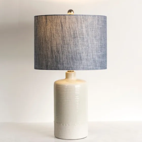 Denim Shade Ribbed Table Lamp-Kirkland's Home Outlet