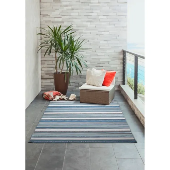 Dhurri Stripe Indoor/Outdoor Area Rug, 5X7-Kirkland's Home Hot