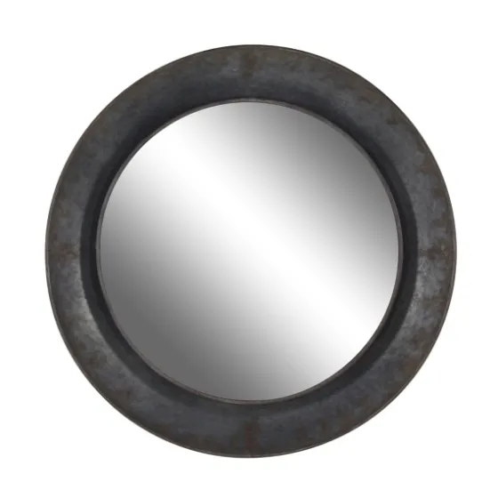 Distressed Galvanized Curved Framed Mirror-Kirkland's Home Online