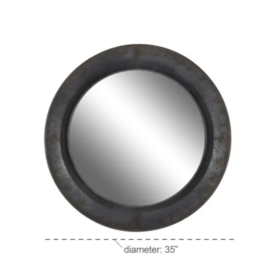 Distressed Galvanized Curved Framed Mirror-Kirkland's Home Online