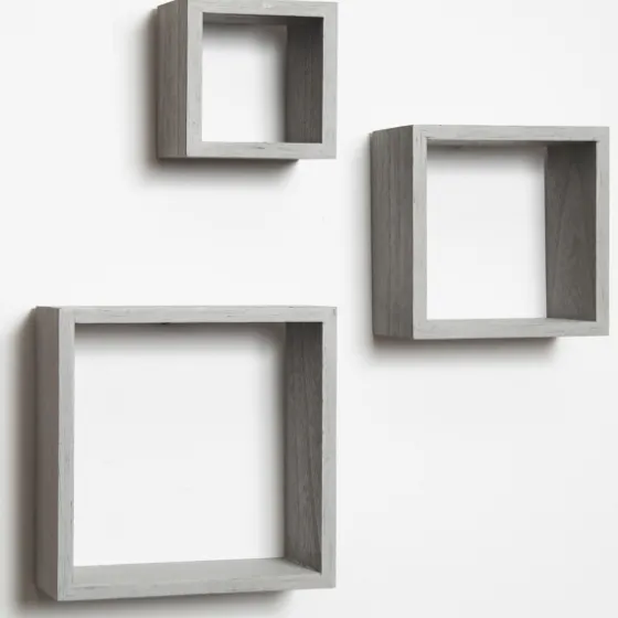 Distressed Gray Floating Box Shelves, Set Of 3-Kirkland's Home Cheap