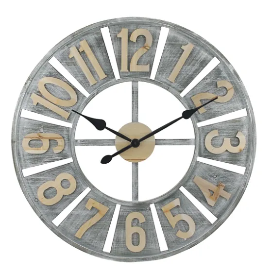 Distressed Gray Wood Wall Clock-Kirkland's Home Fashion