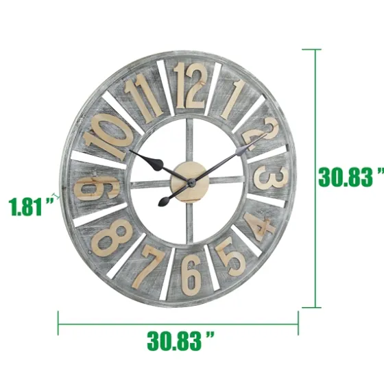 Distressed Gray Wood Wall Clock-Kirkland's Home Fashion