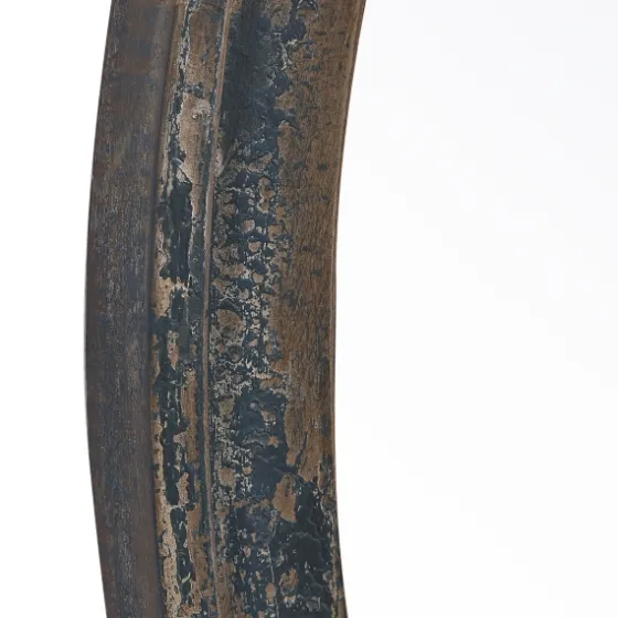 Distressed Slate Blue Wooden Round Wall Mirror-Kirkland's Home Best