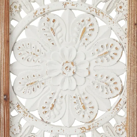 Distressed White Floral Wall Plaques, Set Of 3-Kirkland's Home Best Sale