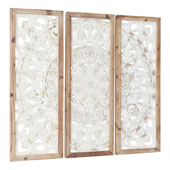 Distressed White Floral Wall Plaques, Set Of 3-Kirkland's Home Best Sale