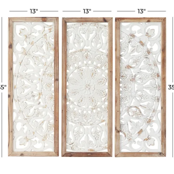 Distressed White Floral Wall Plaques, Set Of 3-Kirkland's Home Best Sale