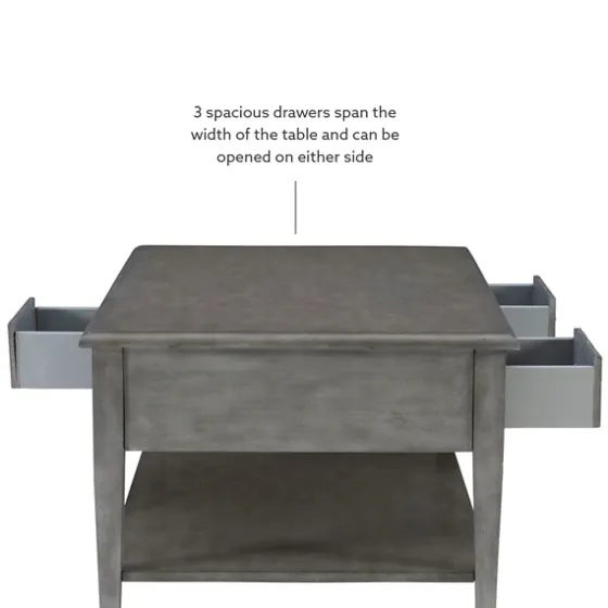 Distressed Wood 3-Drawer Coffee Table-Kirkland's Home New