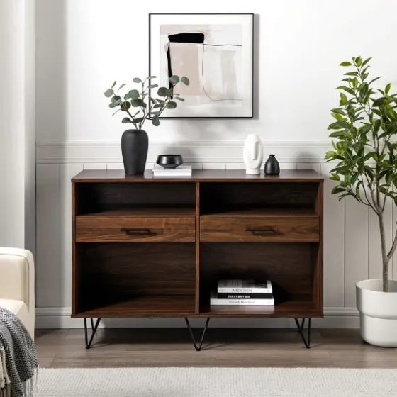 Doreen Dark Brown Hairpin Console Table-Kirkland's Home Store