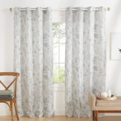 Dove Gray Floral 2-Pc. Curtain Panel Set, 84 In.-Kirkland's Home Best