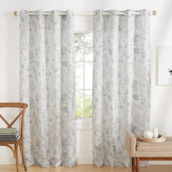 Dove Gray Floral 2-Pc. Curtain Panel Set, 84 In.-Kirkland's Home Best