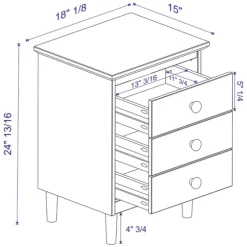 3-Drawer Wood Nightstand-Kirkland's Home Best