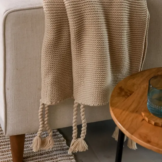 Dusty Rose Chevron Chenille Knit Throw-Kirkland's Home Shop