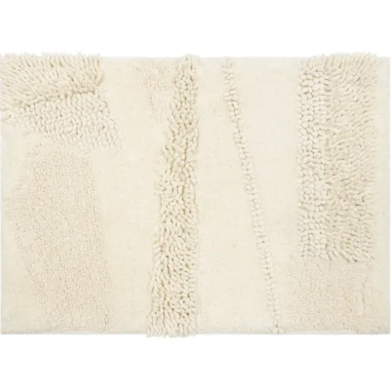 Eggshell Asymmetrical Cotton Bath Mat, 60 In.-Kirkland's Home New