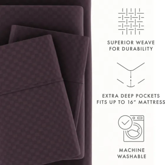 Embossed Checkered 3-Pc. Twin Sheet Set-Kirkland's Home Discount