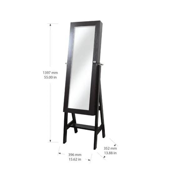 Espresso Wood Mirror Armoire-Kirkland's Home Cheap