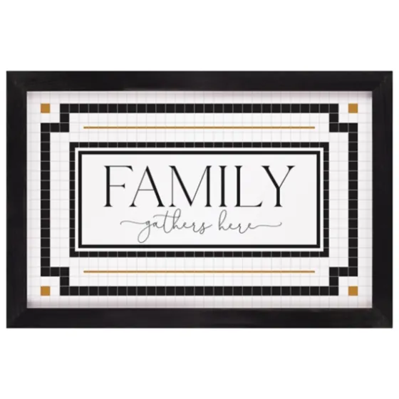 Family Gathers Here Framed Wall Plaque-Kirkland's Home Best Sale