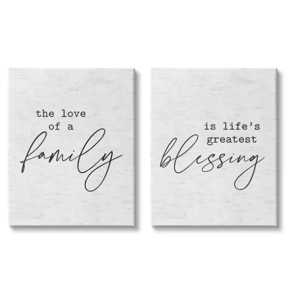 Family Is Life'S Blessing Canvas Prints, Set Of 2-Kirkland's Home New